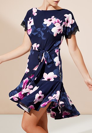 Tasha by Popcon Latin Dance Dress TWLO007P-Navy/Pink