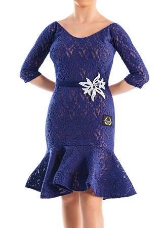 Victoria Blitz Agrigento Latin Dress W/ Belt-Navy