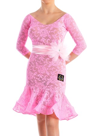 Victoria Blitz Agrigento Latin Dress W/ Belt-Pink