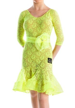 Victoria Blitz Agrigento Latin Dress W/ Belt-Yellow