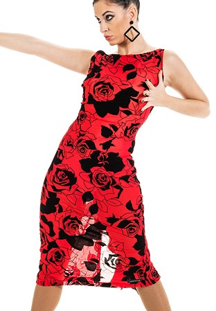 Victoria Blitz Latin Dance Dress LA010B/R-Black/Red