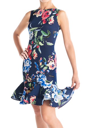 Victoria Blitz Sorrento Latin Dress-Blue Flower Print