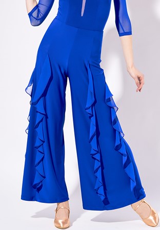 Armando Ladies Wide Frilled Trousers 00246-Sapphire