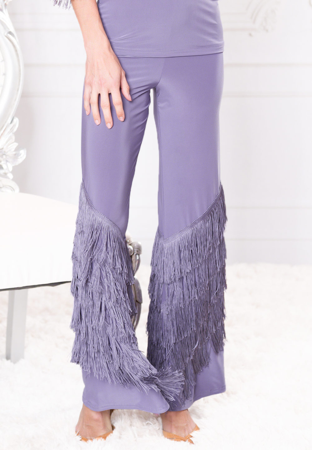 Dance America P004 Diagonal Fringe Pants Pants