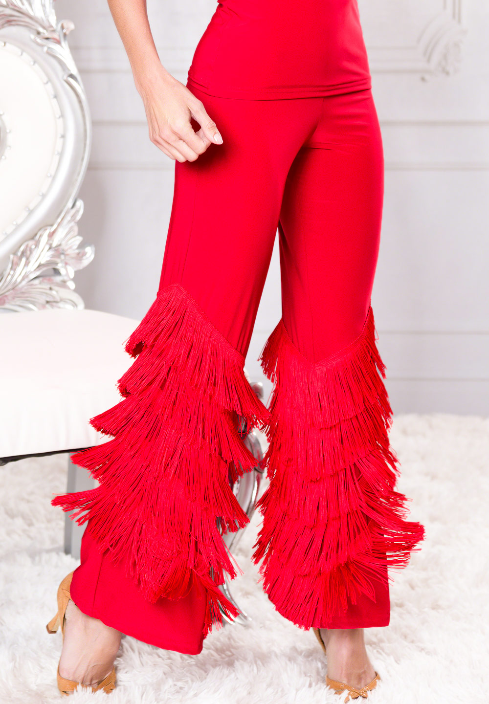 Dance America P004 Diagonal Fringe Pants Pants