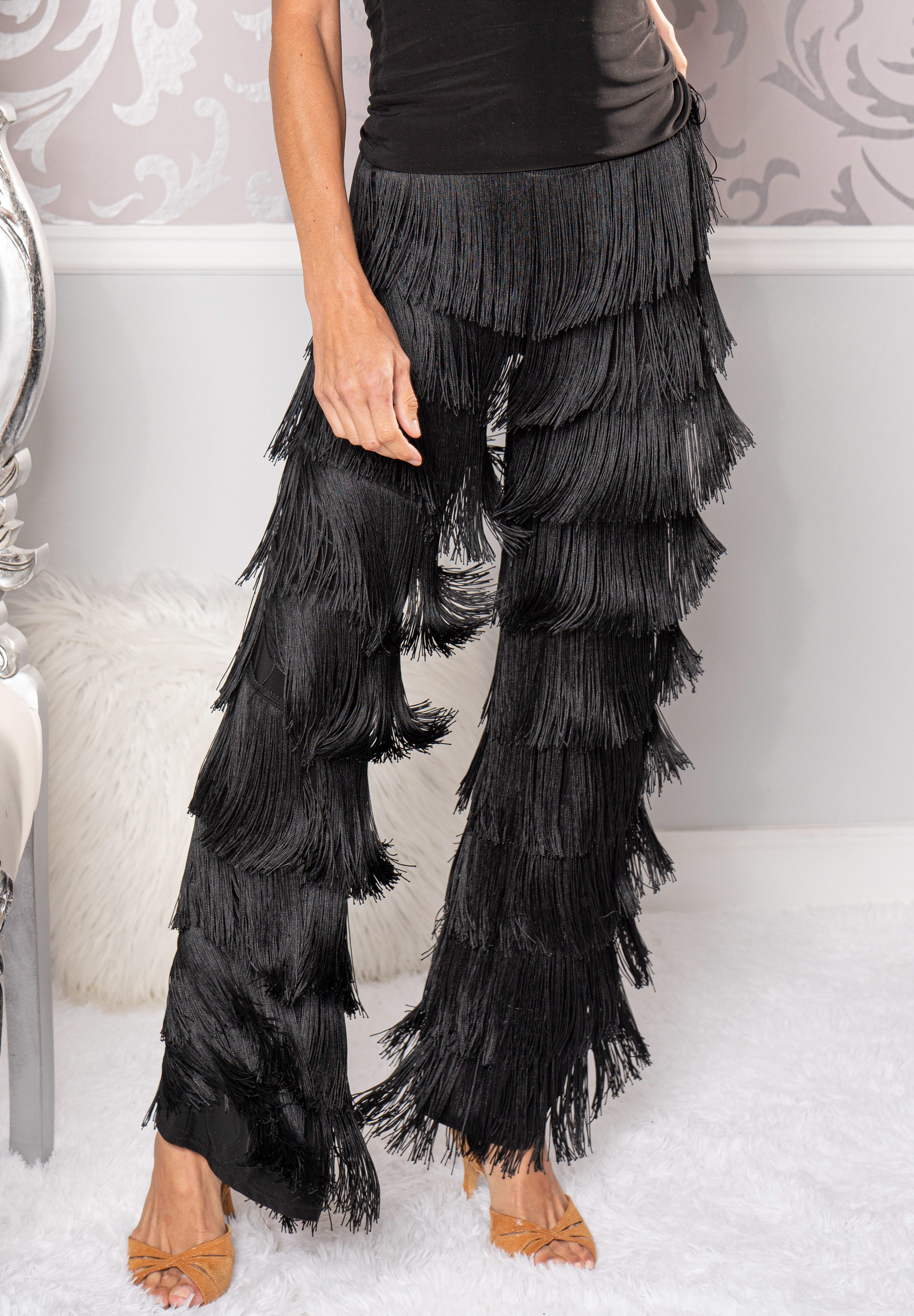 Dance America P004 - Diagonal Fringe Pants