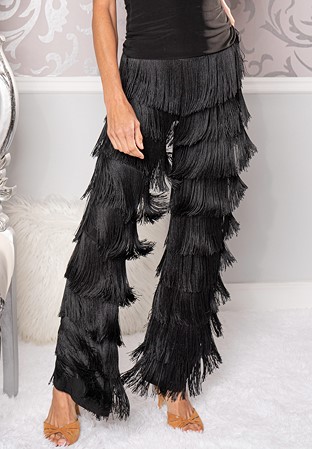 Dance America P205 - Full Fringe Pants-Black