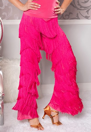 Dance America P205 - Full Fringe Pants-Pink