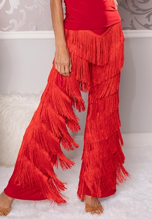 Dance America P205 - Full Fringe Pants-Red
