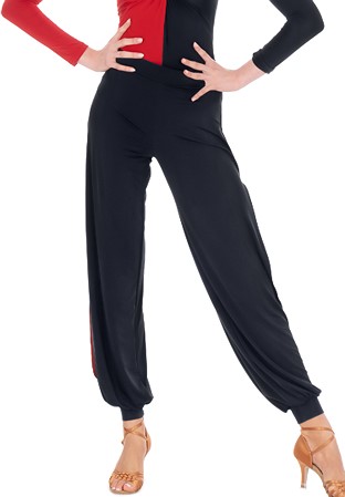 Dance Box Salsa Dance Pants P20120015-01 Black/Red