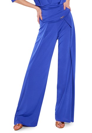 Maly Ladies Folded Waist Dance Trousers MF201402-Cobalt Blue