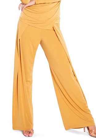 Maly Ladies Folded Waist Dance Trousers MF201402-Curry