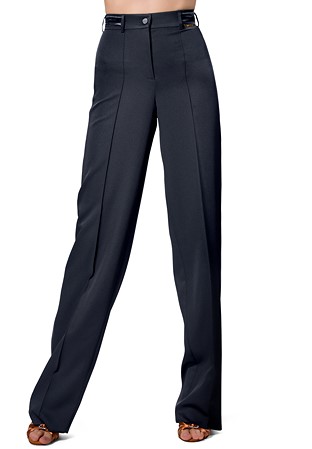 Maly Womens Pants With Satin Stripes MF181401-Black