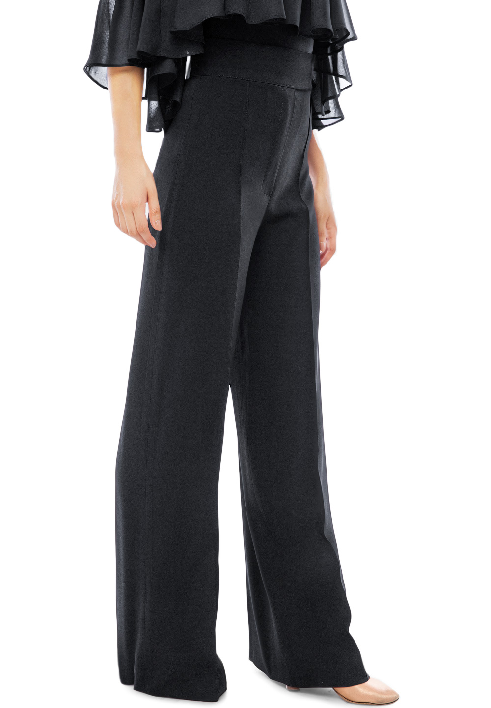 Sasuel Ladies Ballroom Trousers Alice-Black Crepe
