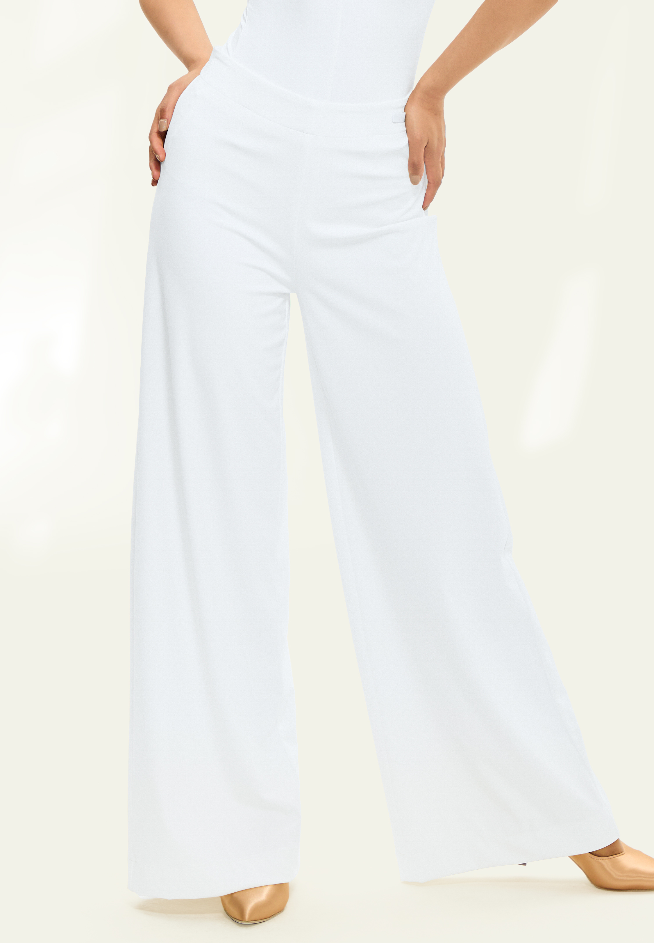 TDANCE Wide-Leg Pocket Dance Trousers JK-0003-White