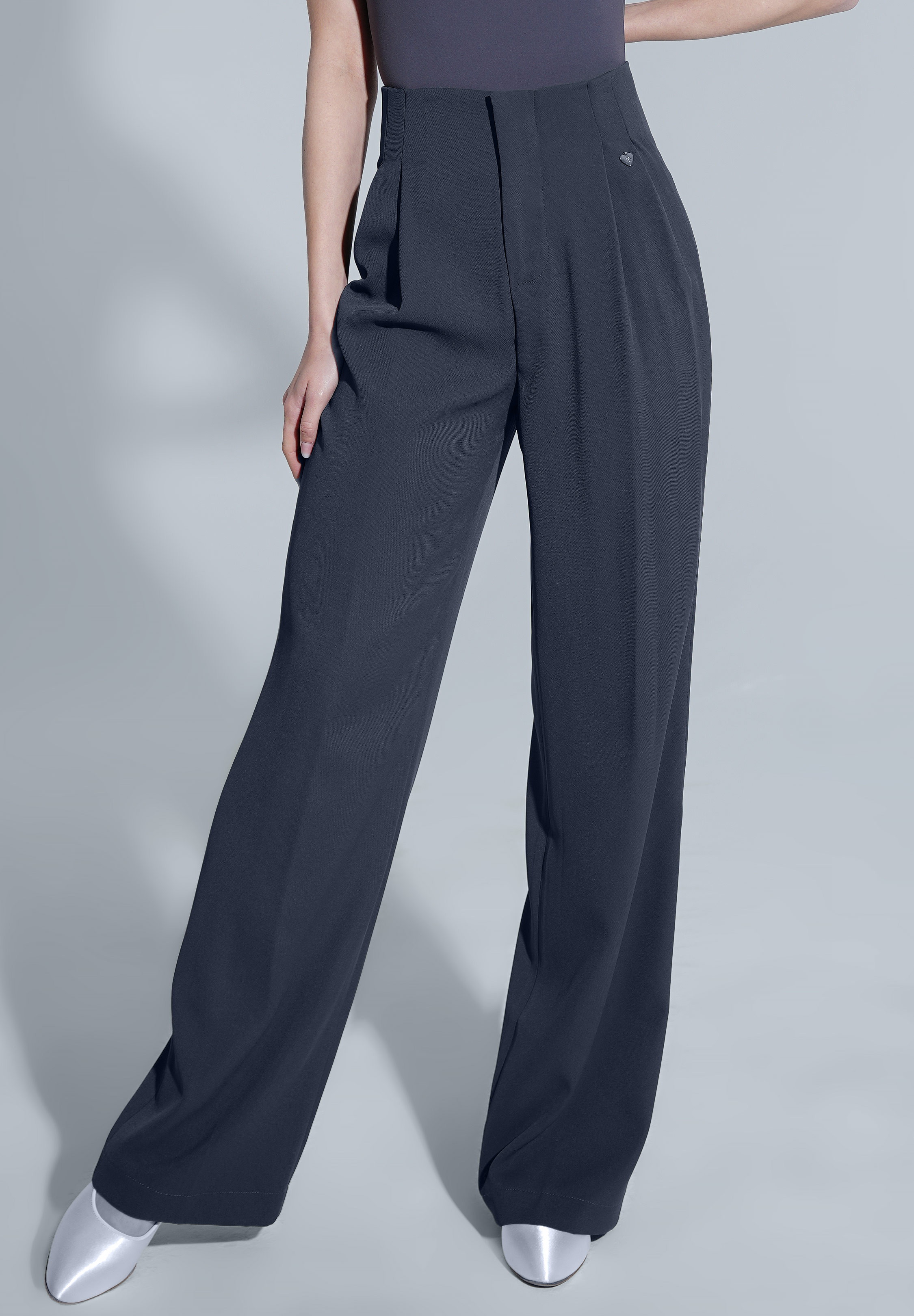 TID Soft Sculpt High-Waist Trousers K019-Dark Grey
