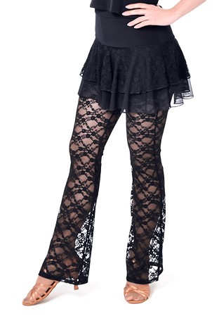 Taka Sheer Dance Pants w/ Mini Skirt Overlay KR1810-PA38-Black