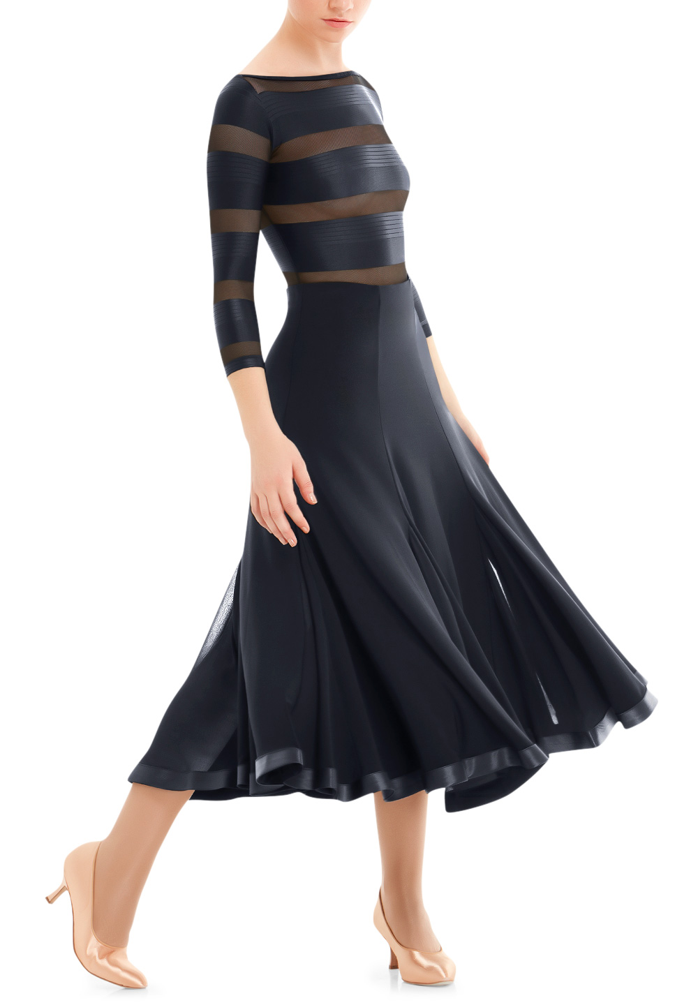 Armando 6 Panel Black Ballroom Skirt 00107 Skirts