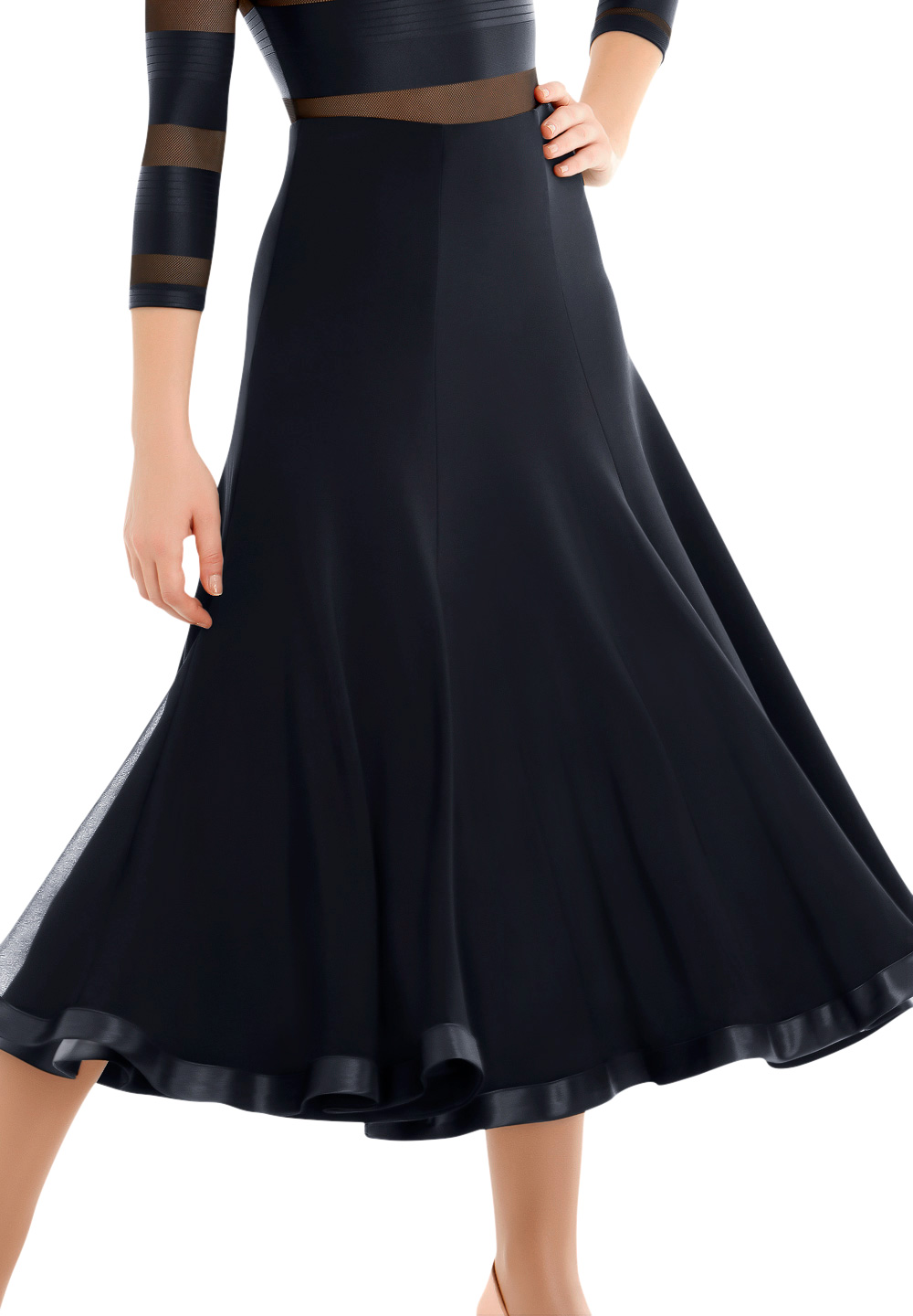 Armando 6 Panel Black Ballroom Skirt 00107 | Skirts