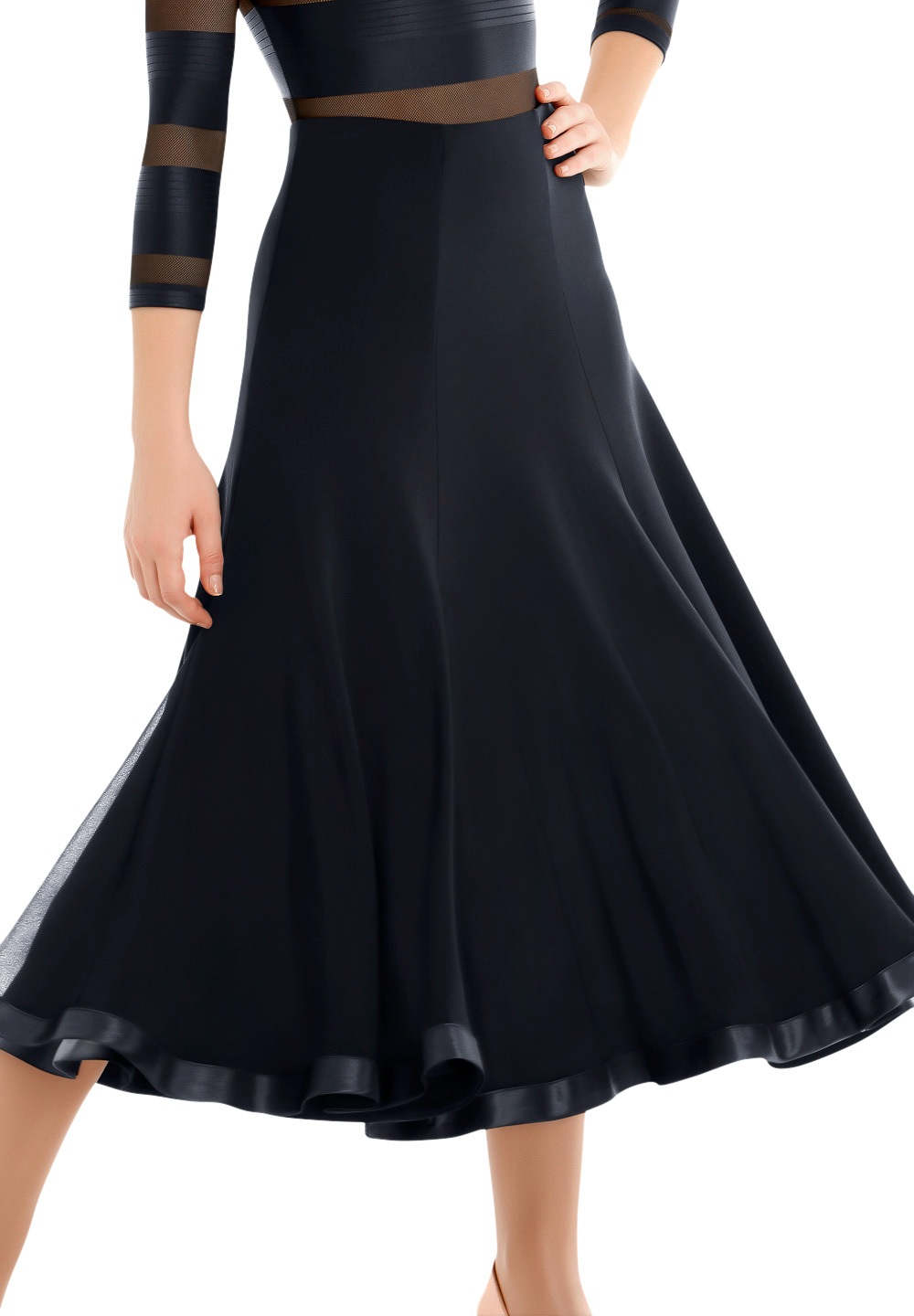 Armando 6 Panel Black Ballroom Skirt 00107-Georgette