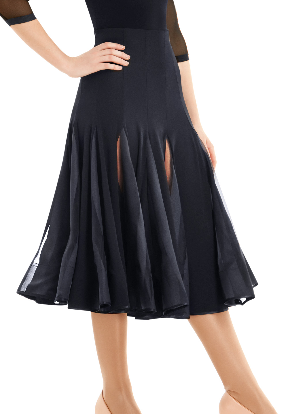 Armando 6 Panel Black Ballroom Skirt 00107 | Skirts