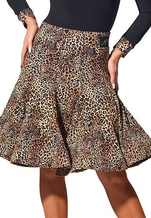 Armando Leopard Latin Dance Skirt 00181-Leopard