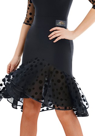 Armando Polka Dot Latin Dance Skirt 00103-Black