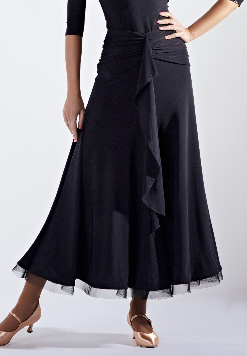Chrisanne Clover Ebony Ballroom Skirt-Black