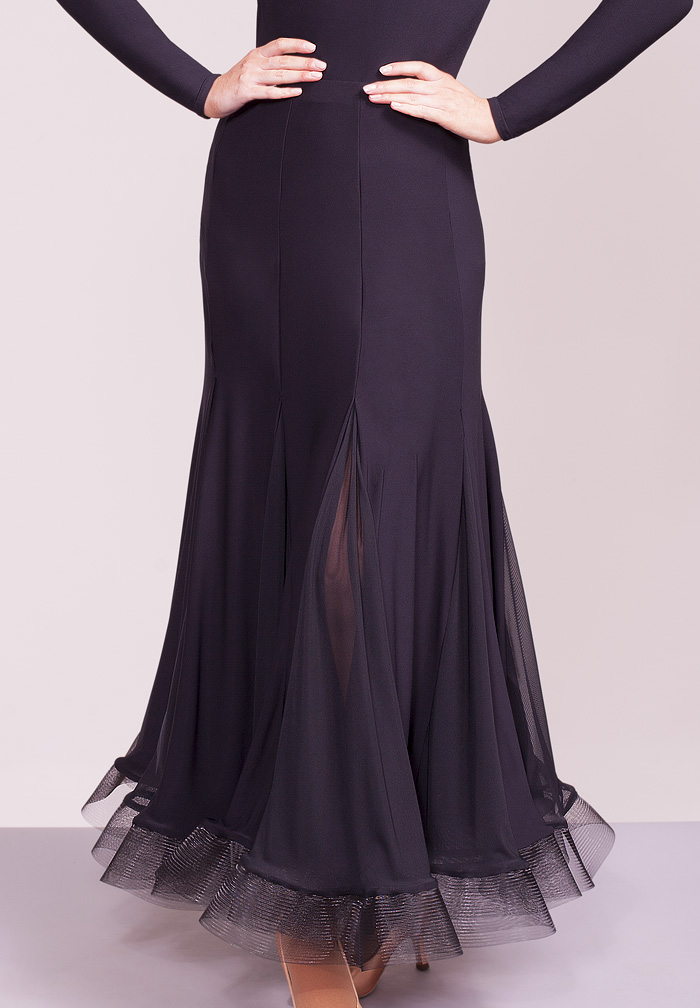 Chrisanne Clover Whisper Ballroom Skirt-Black