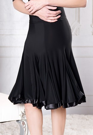 Dance America S006 - 8 Panel Banded Silhouette Skirt-Black