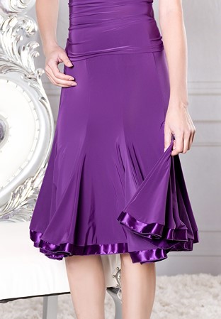 Dance America S006 - 8 Panel Banded Silhouette Skirt-Purple