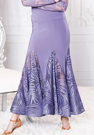 Dance America S007F - Long Foil Mesh Godet Skirt-Grey Foil