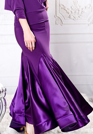 Dance America S008 - Long Charmeuse Godet Skirt-Purple