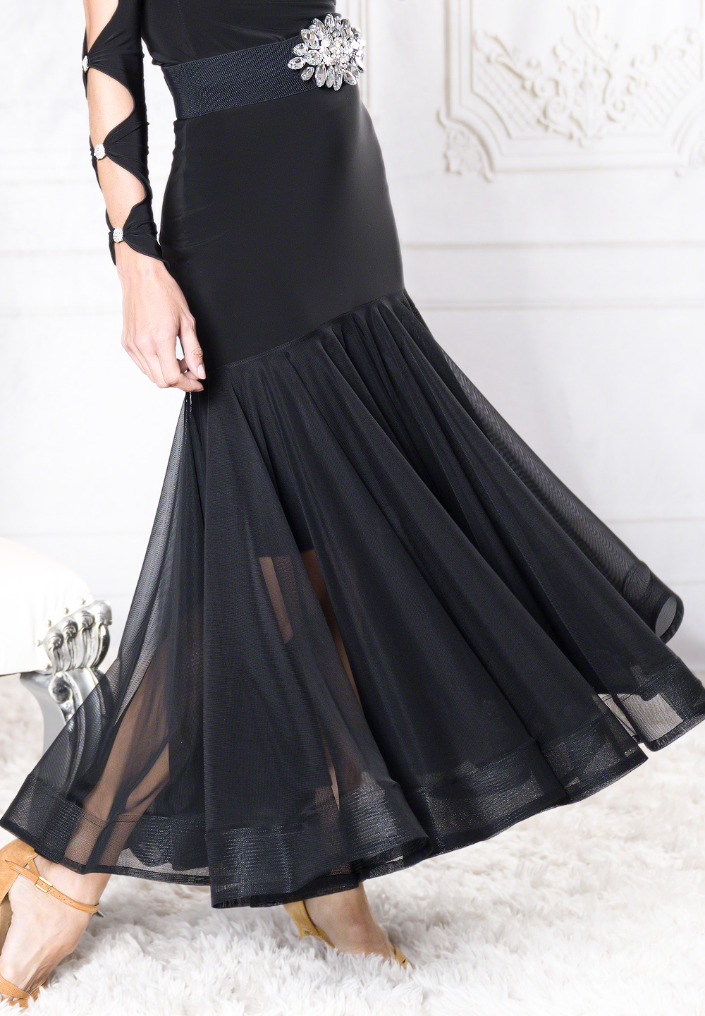 Dance America S015 - Long Nimbus Skirt-Black