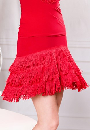 Dance America S022 - Frangia Skirt-Red
