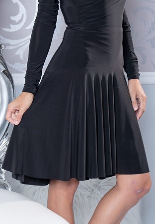 Dance America S203 - Simple Skirt with Dropped Yoke-Black