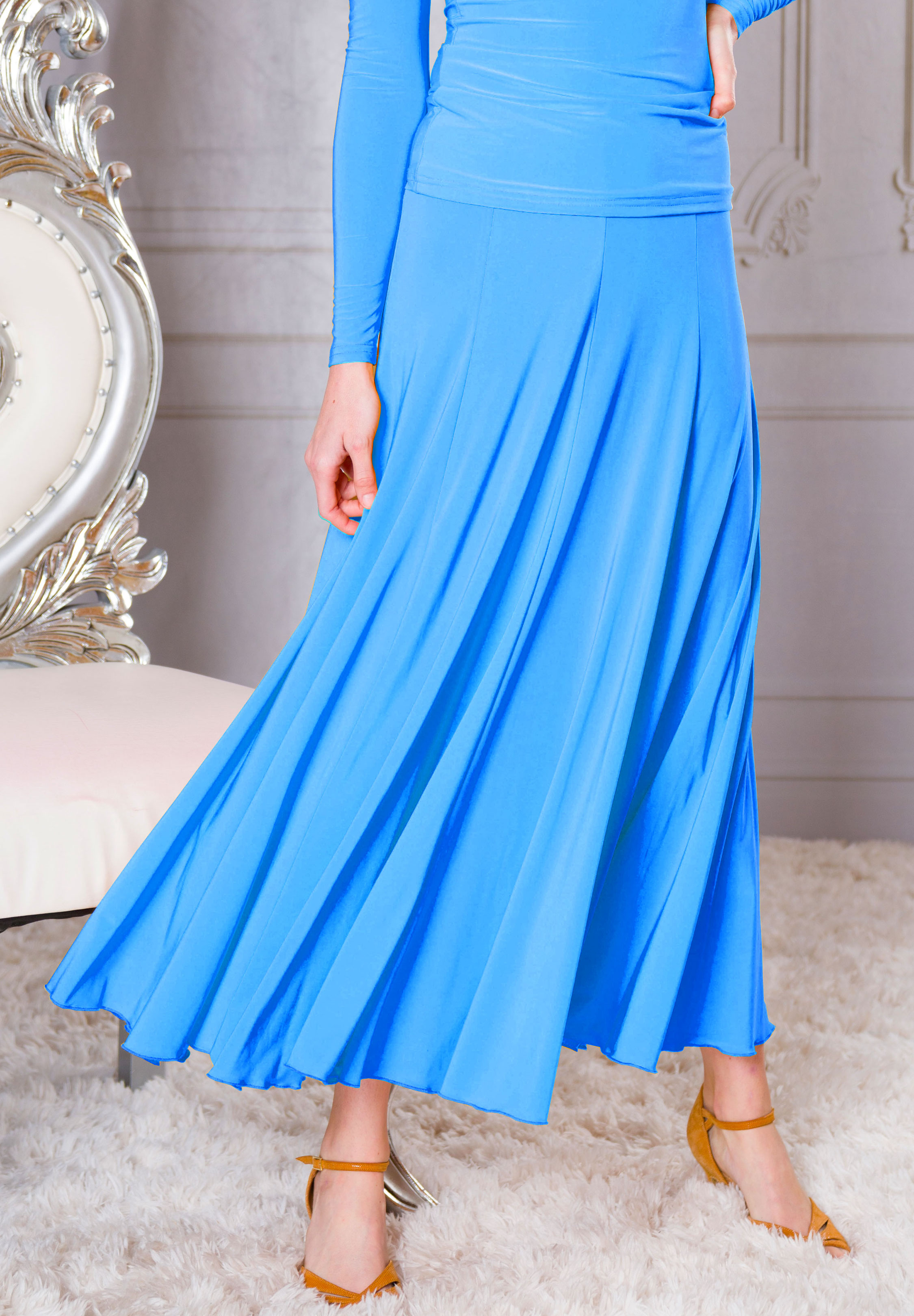 Dance America S205 - 8 Panel Simple Skirt-Blue