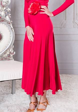 Dance America S205 - 8 Panel Simple Skirt-Red