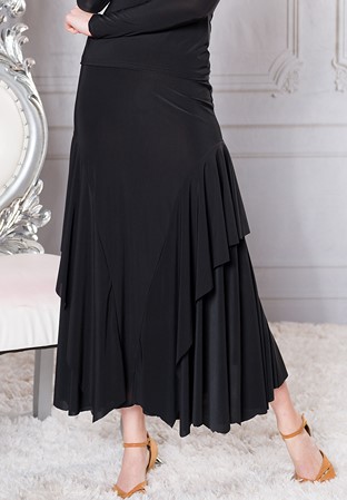Dance America S210 - Classic Long Ruffled Skirt-Black