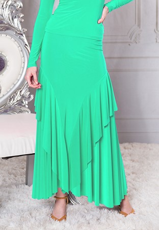 Dance America S210 - Classic Long Ruffled Skirt-Green