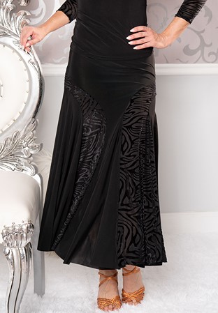 Dance America S211 - Long Velvet Mermaid Skirt-Black