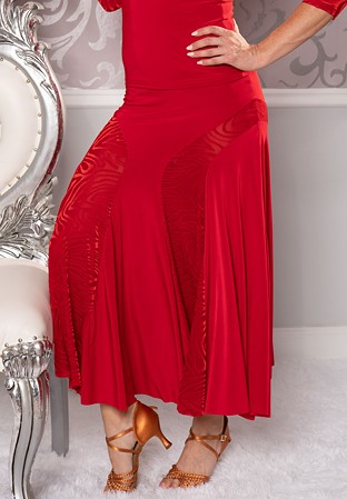 Dance America S211 - Long Velvet Mermaid Skirt-Red