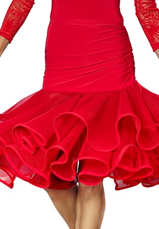 Dance America S2413 - Short Flamenco Skirt-Red