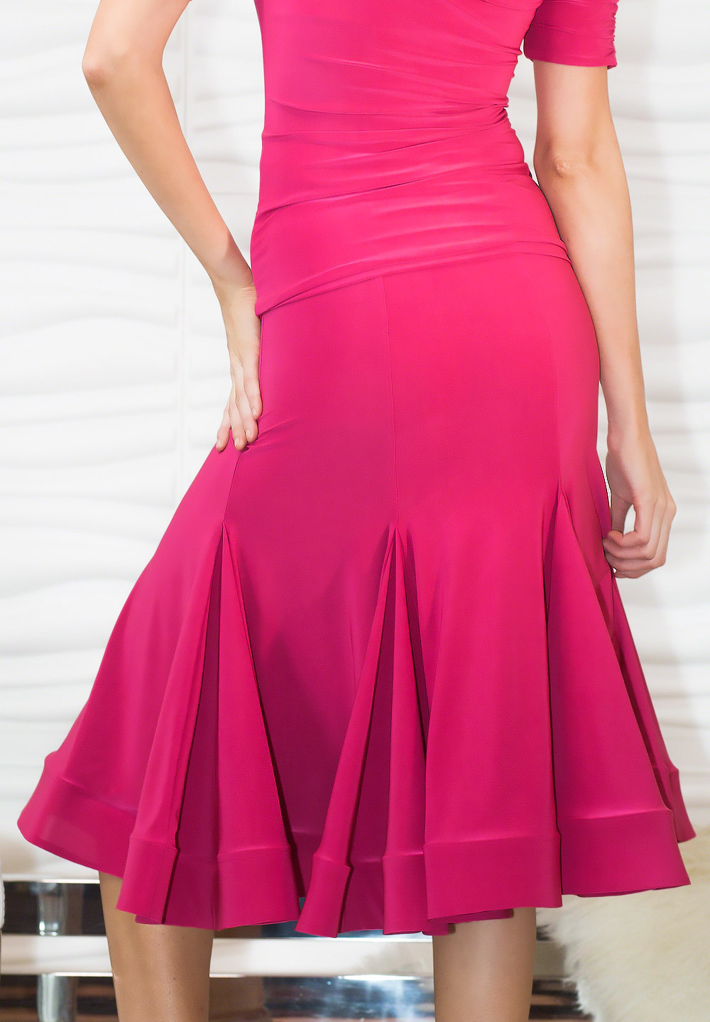 Dance America S722 - Short Trumpet Skirt-Azalea