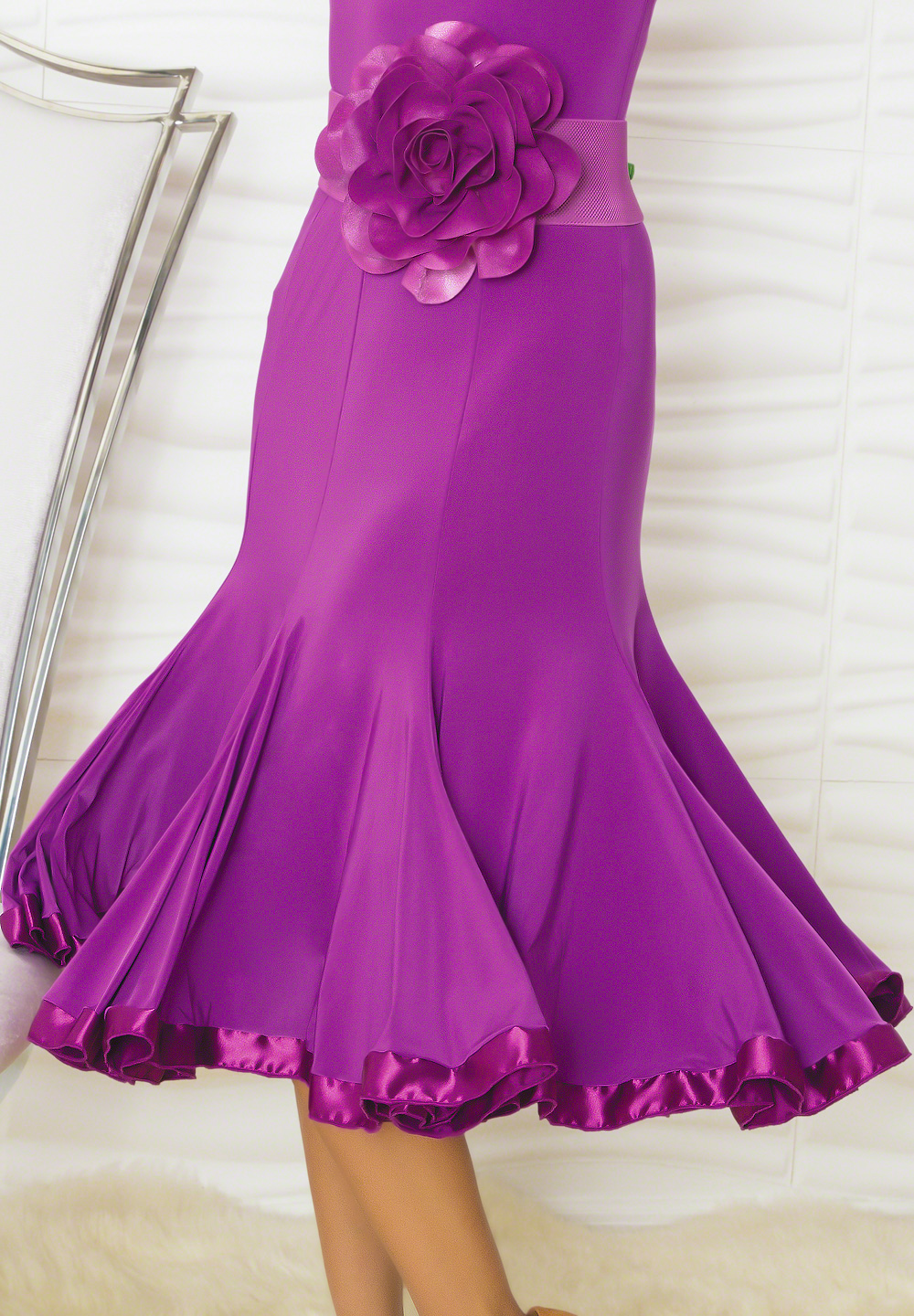 Dance America S806 - 8 Panel Banded Silhouette Skirt-Amethyst