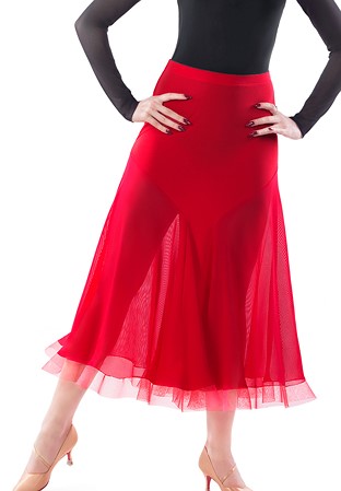 Dance Box Hour Glass Long Skirt P14120048-02 Red