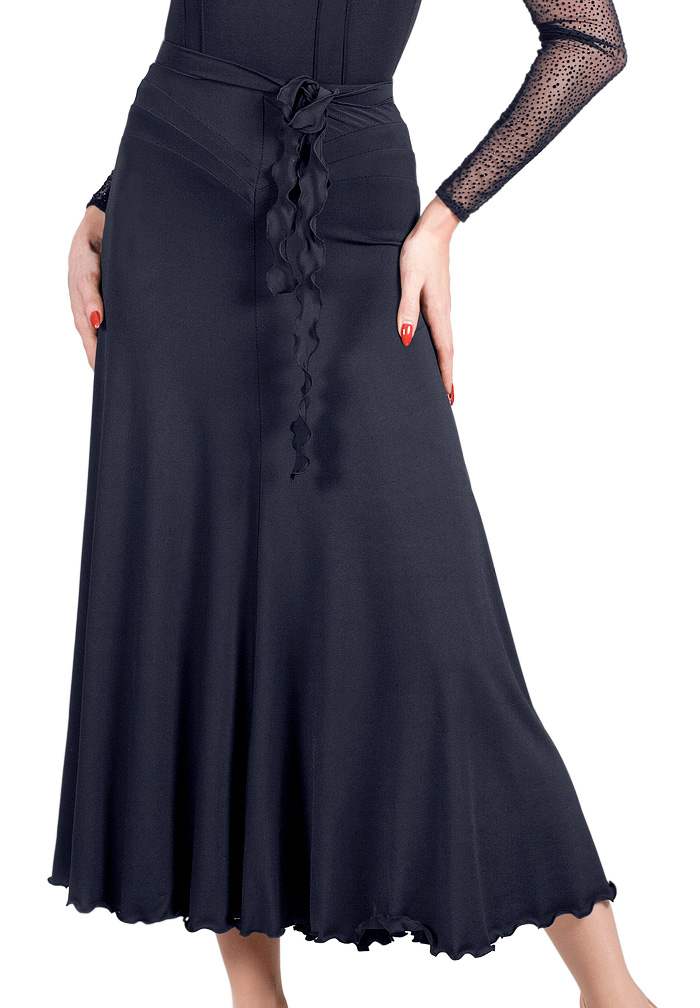 EM Couture Flower Ballroom Skirt-Black 1670