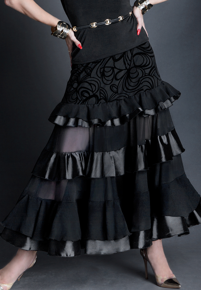 Espen Baby's Breath Skirt ES16L1-Flocked Net/Black Net