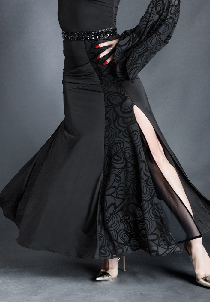 Espen Forget Me Not Skirt ES16L2-Flocked Net/Black Jersey