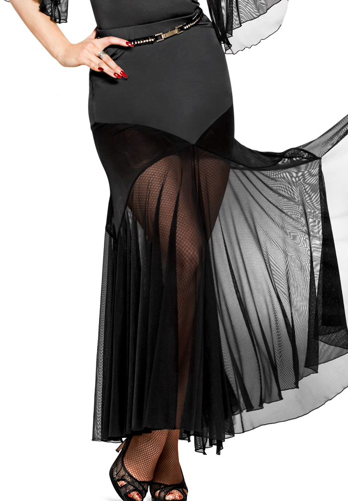 Espen Leman Skirt L5-Black Jersey/Black Net